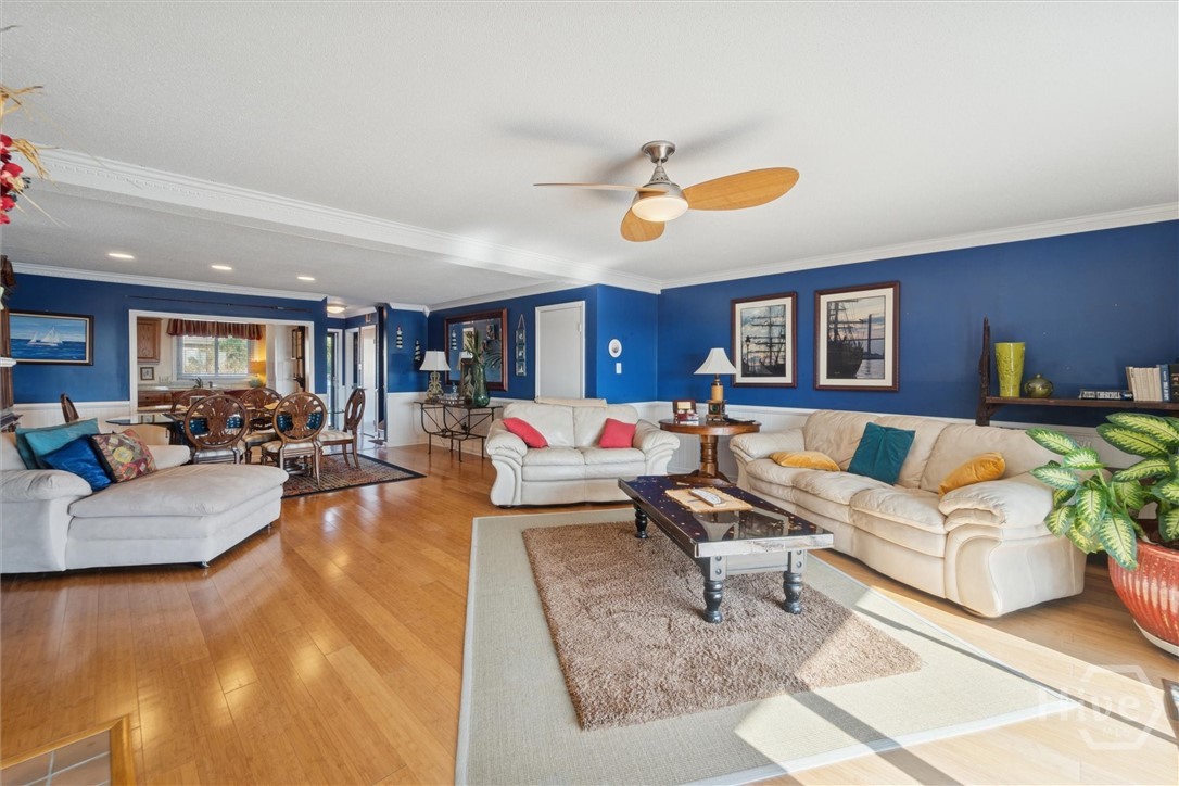 Whether for an intimate setting or a larger group, entertaining is the focus of this downstairs living space.