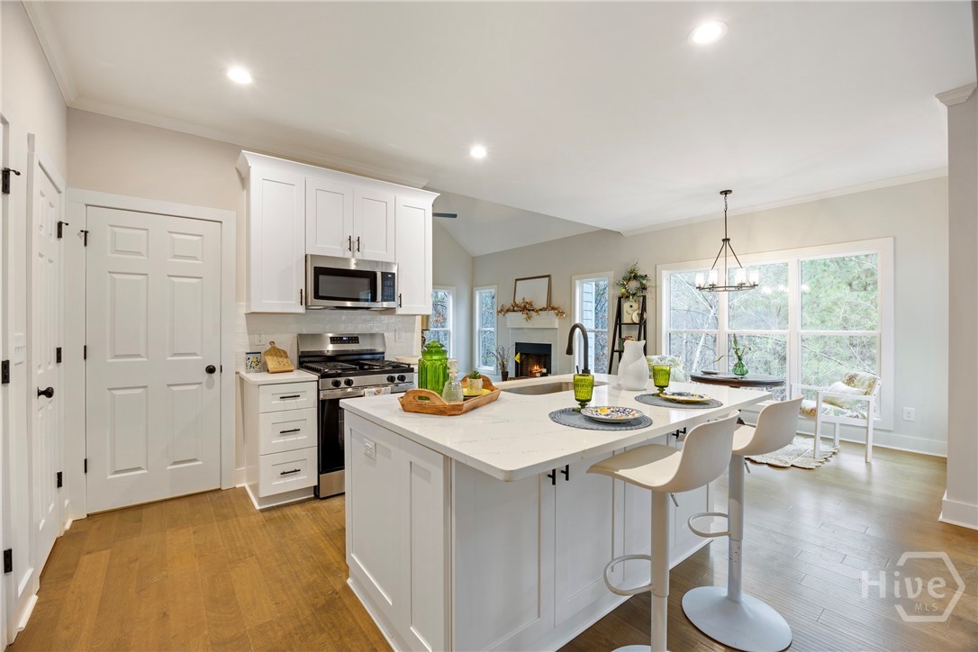 Kitchen with breakfast bar & TWO PANTRIES