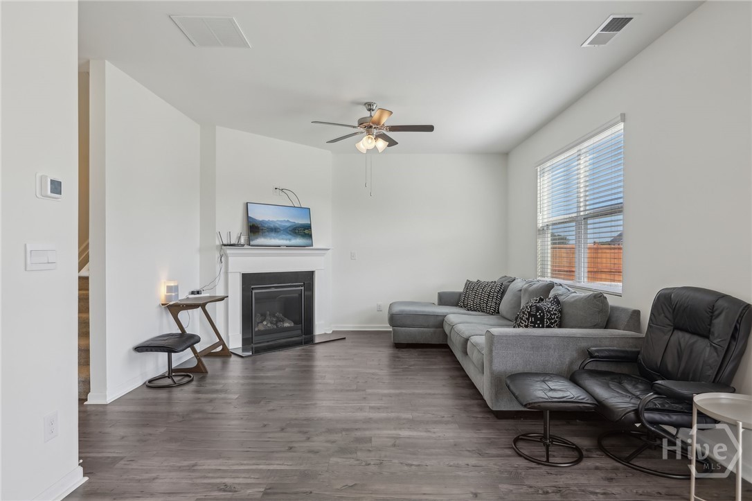 cozy fireplace in living room
