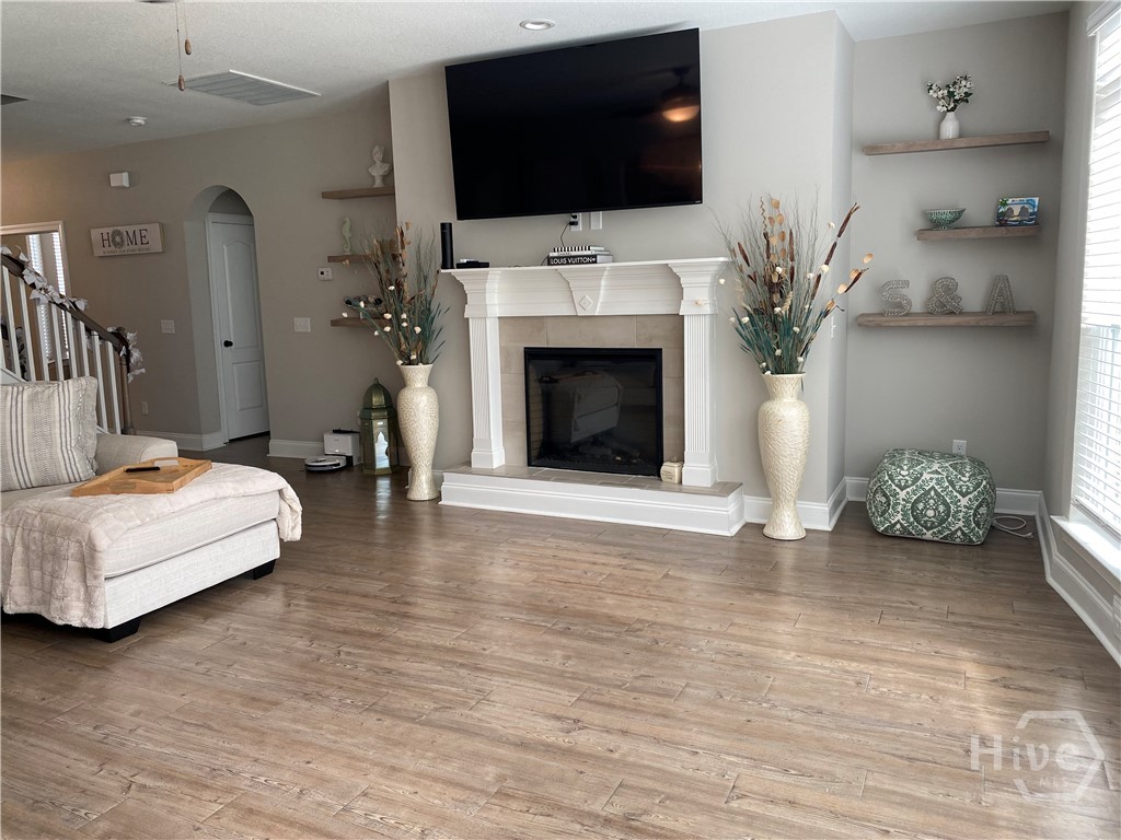 Electric fireplace in living room