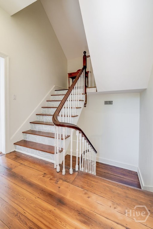 Stairs to finished attic and bunkroom