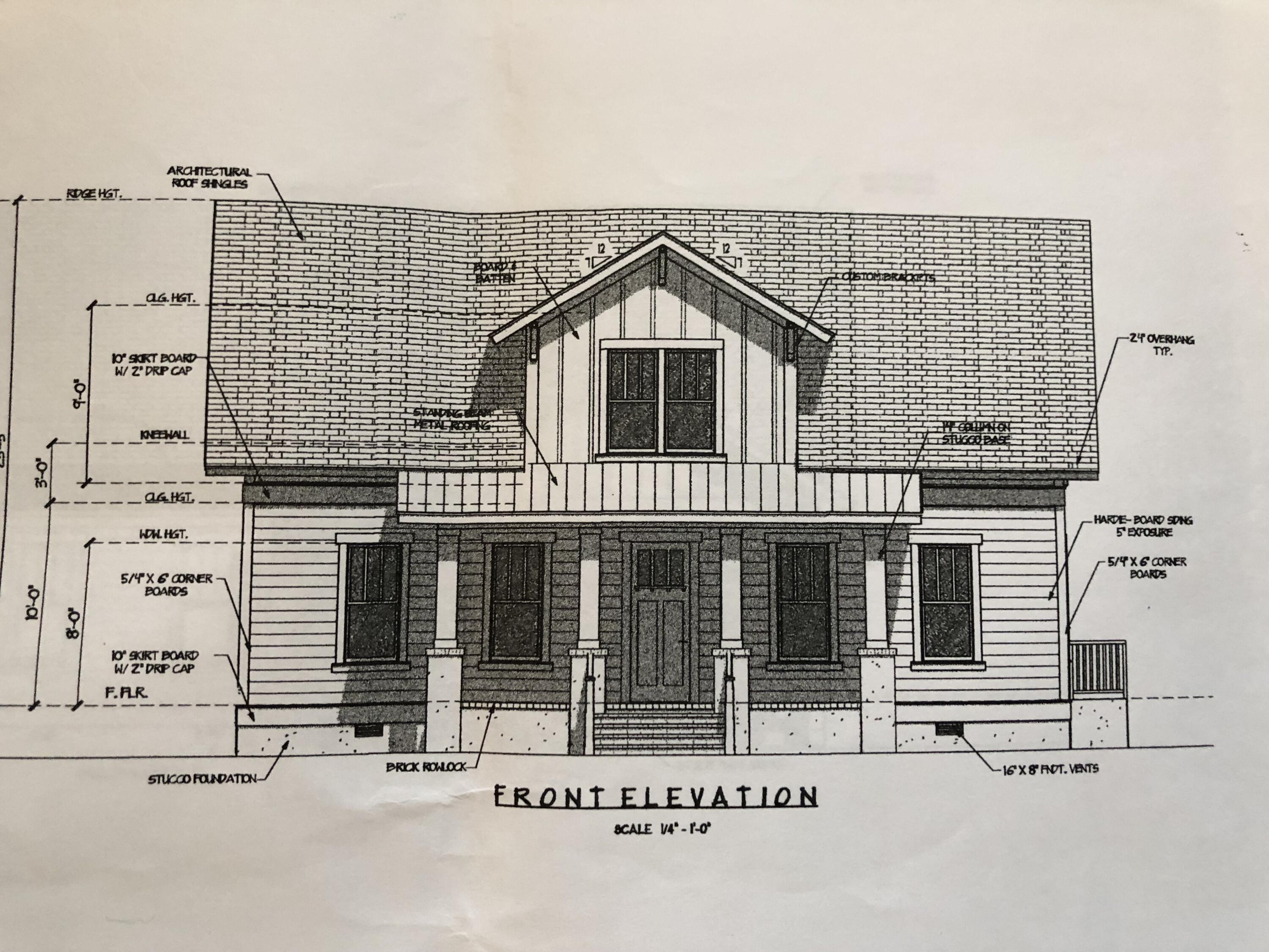 Front elevation of floor plan
