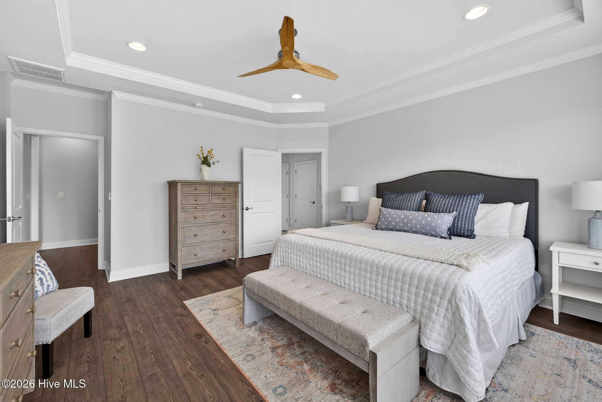 Primary suite with tray ceiling