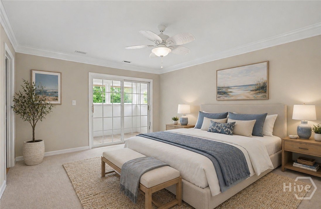 Virtually staged Guest Bedroom
