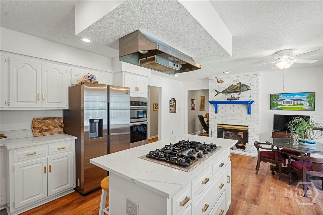 Gourmet kitchen overlooking the water