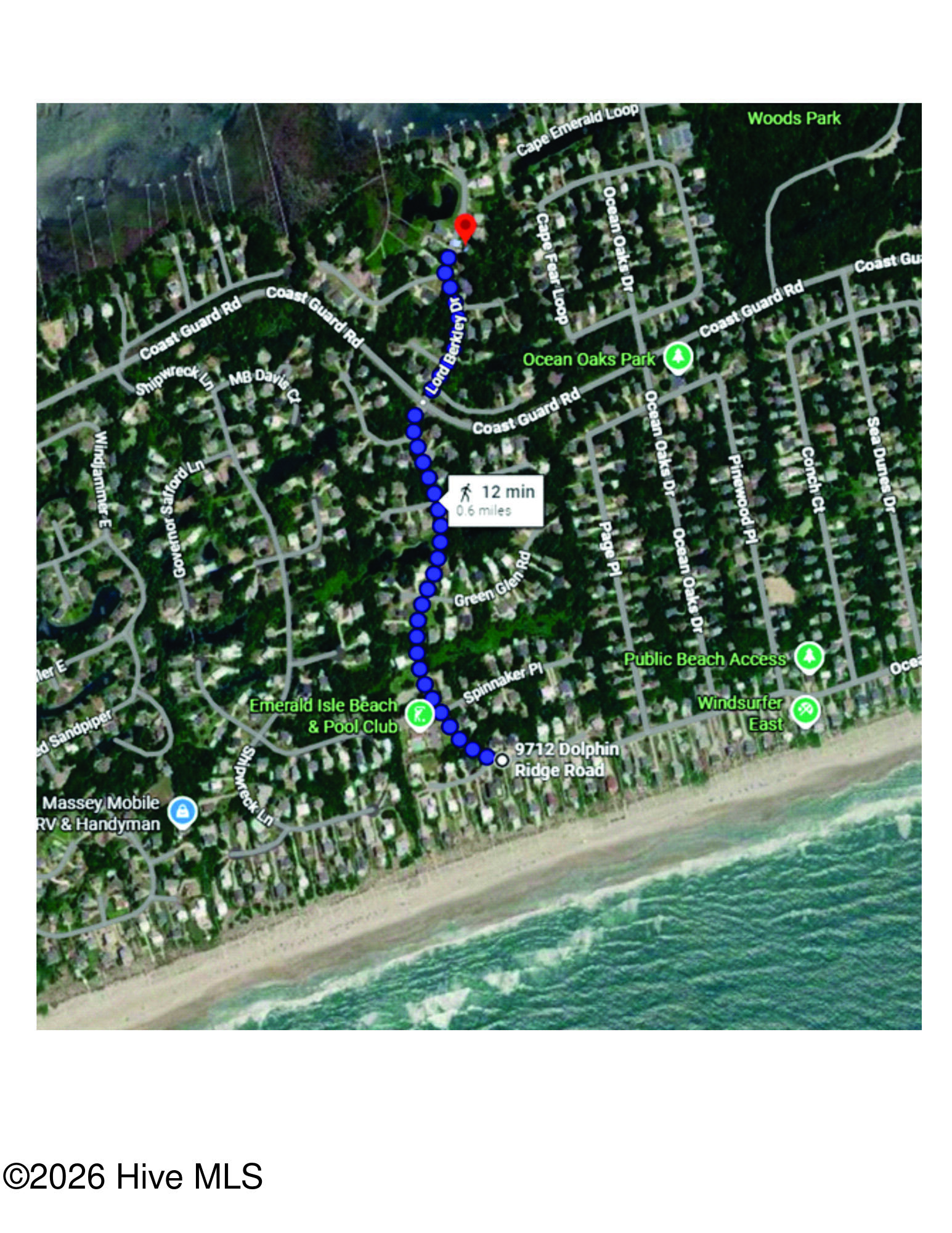 0.6 miles to the private access! Bike, golf cart or walk!