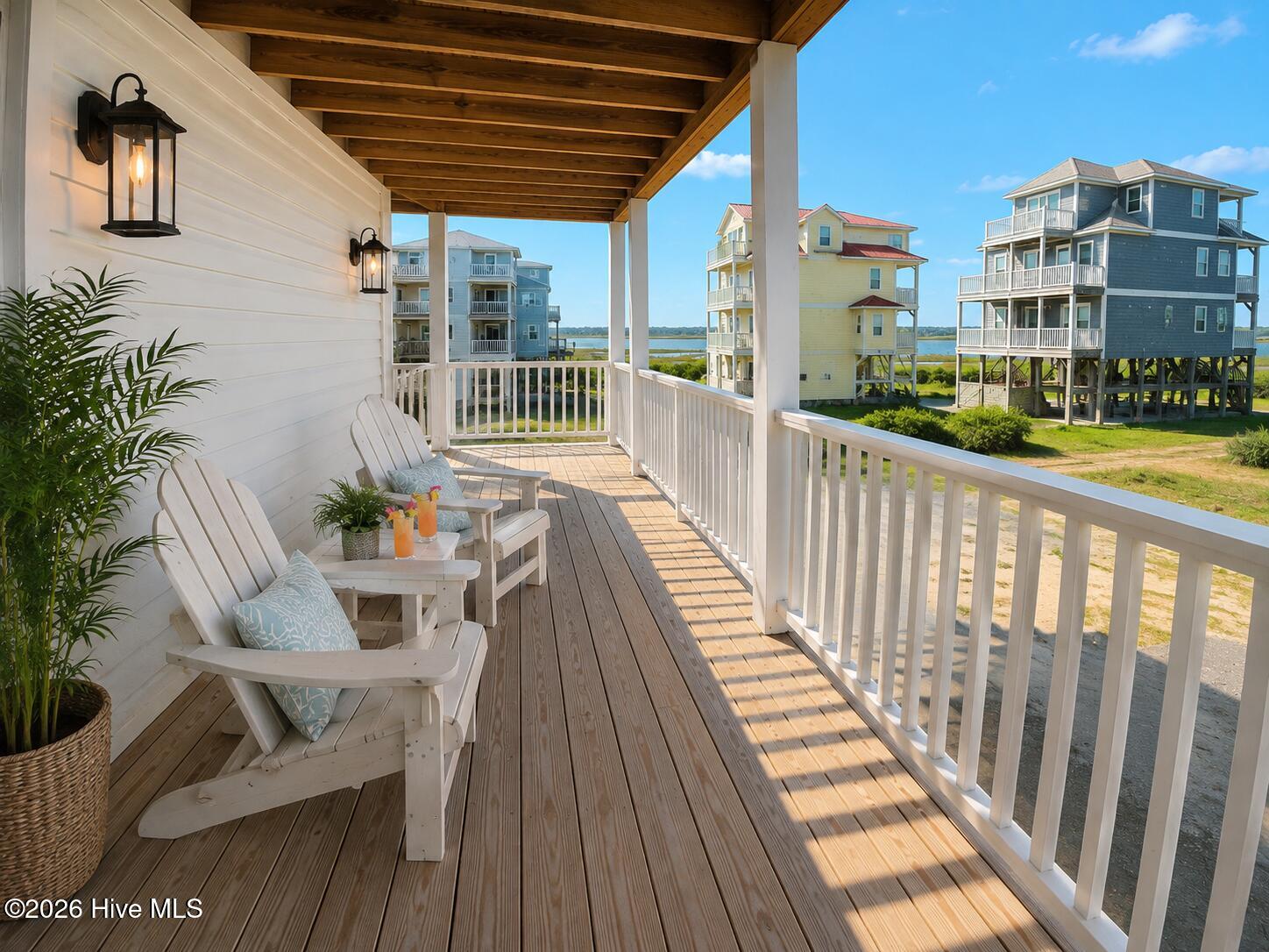Virtually staged photo of 1st floor rear deck