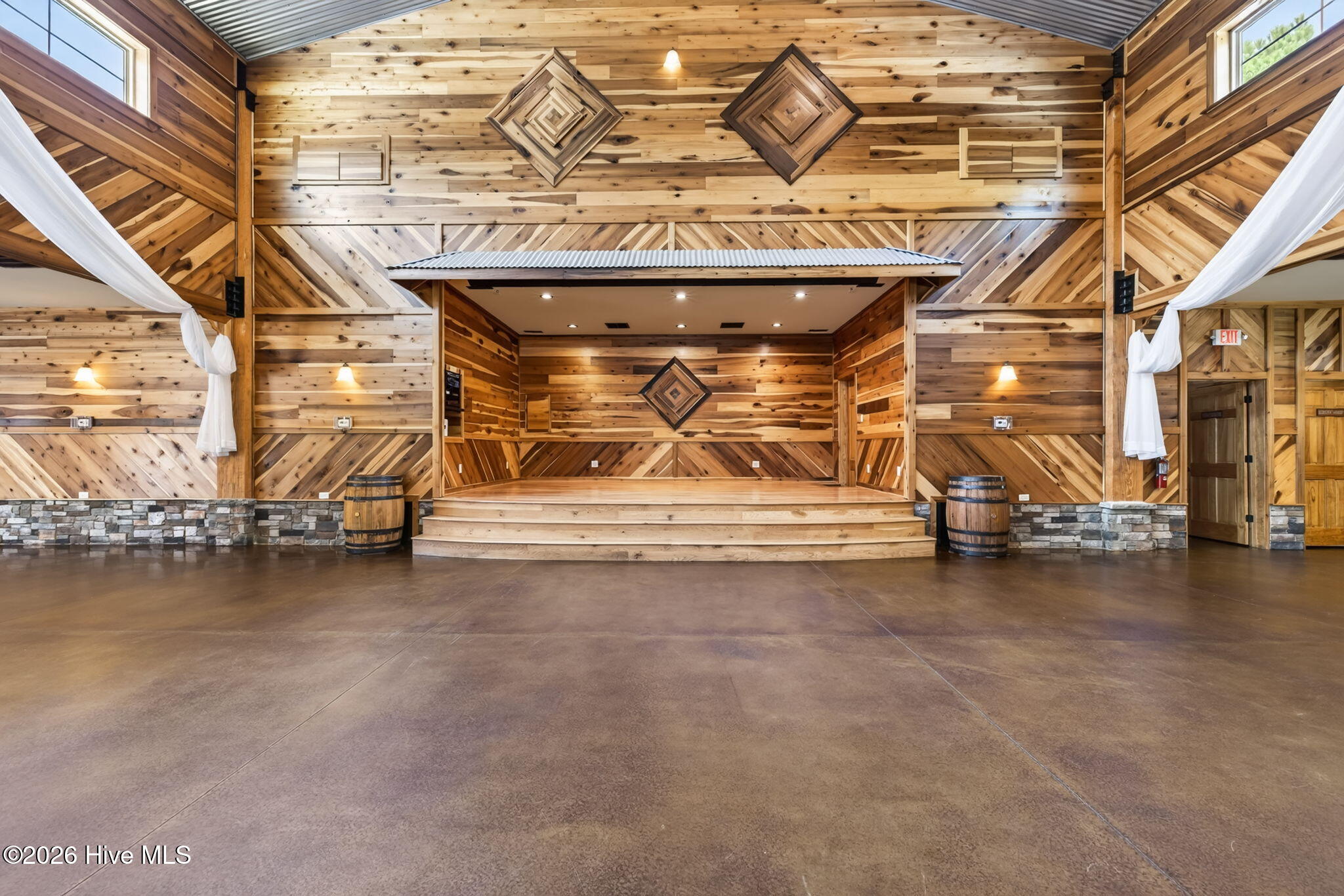 Stage in Wedding Venue with extensive sound system that will convey