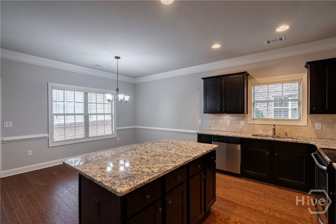 Kitchen with stainless steel appliances