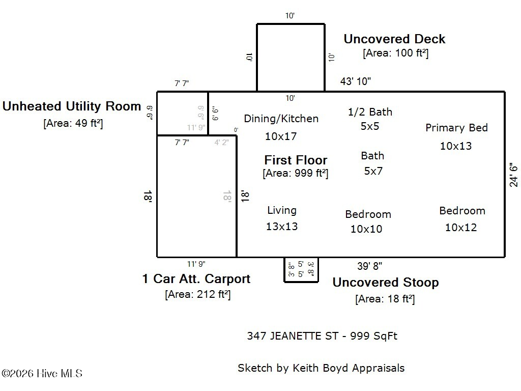 Exterior photo of 347 Jeanette Street, Winterville, NC 28590. MLS: 100576658
