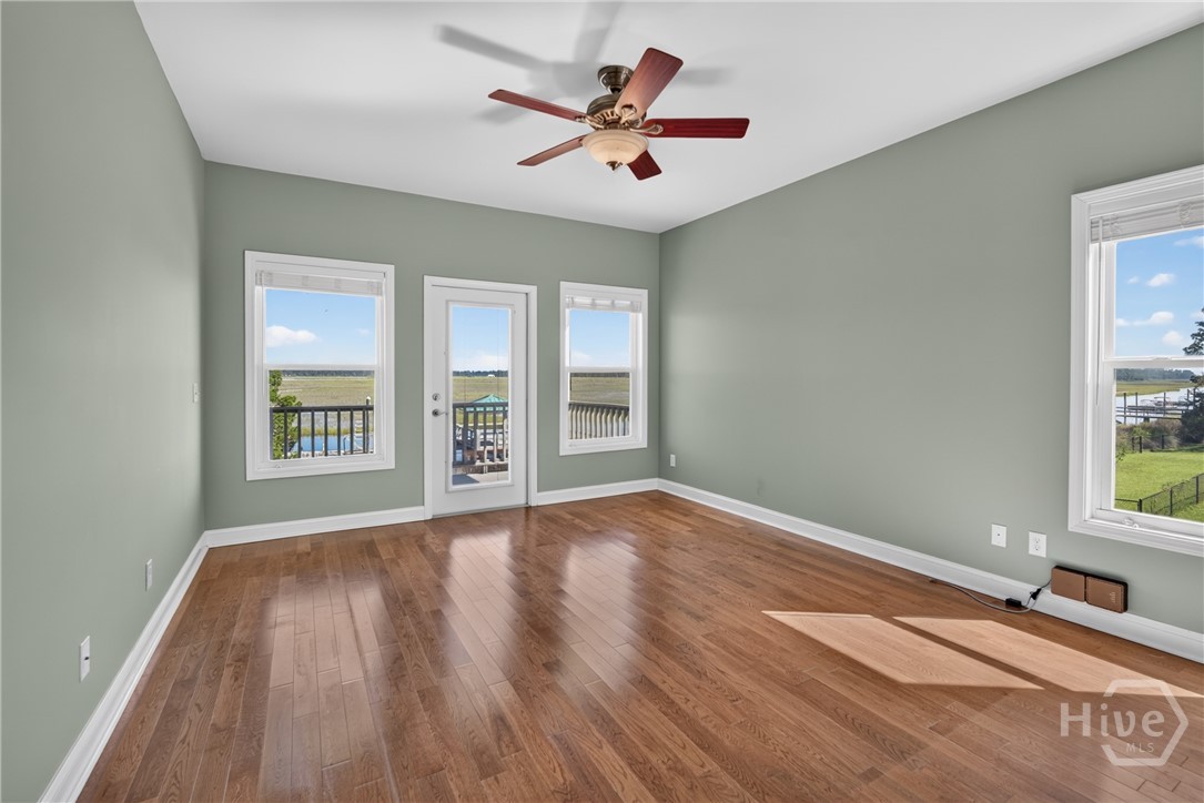Master bedroom with access to the back deck.