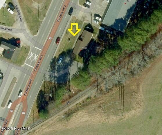 aerial view with arrow