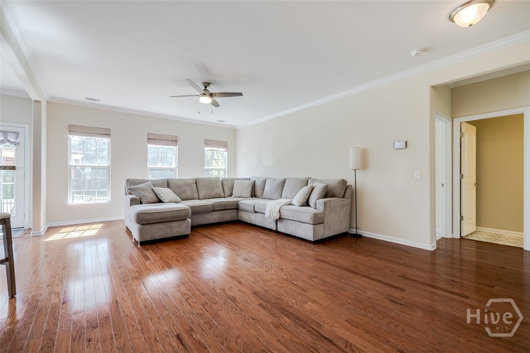 Spacious family room with beautiful views of the backyard