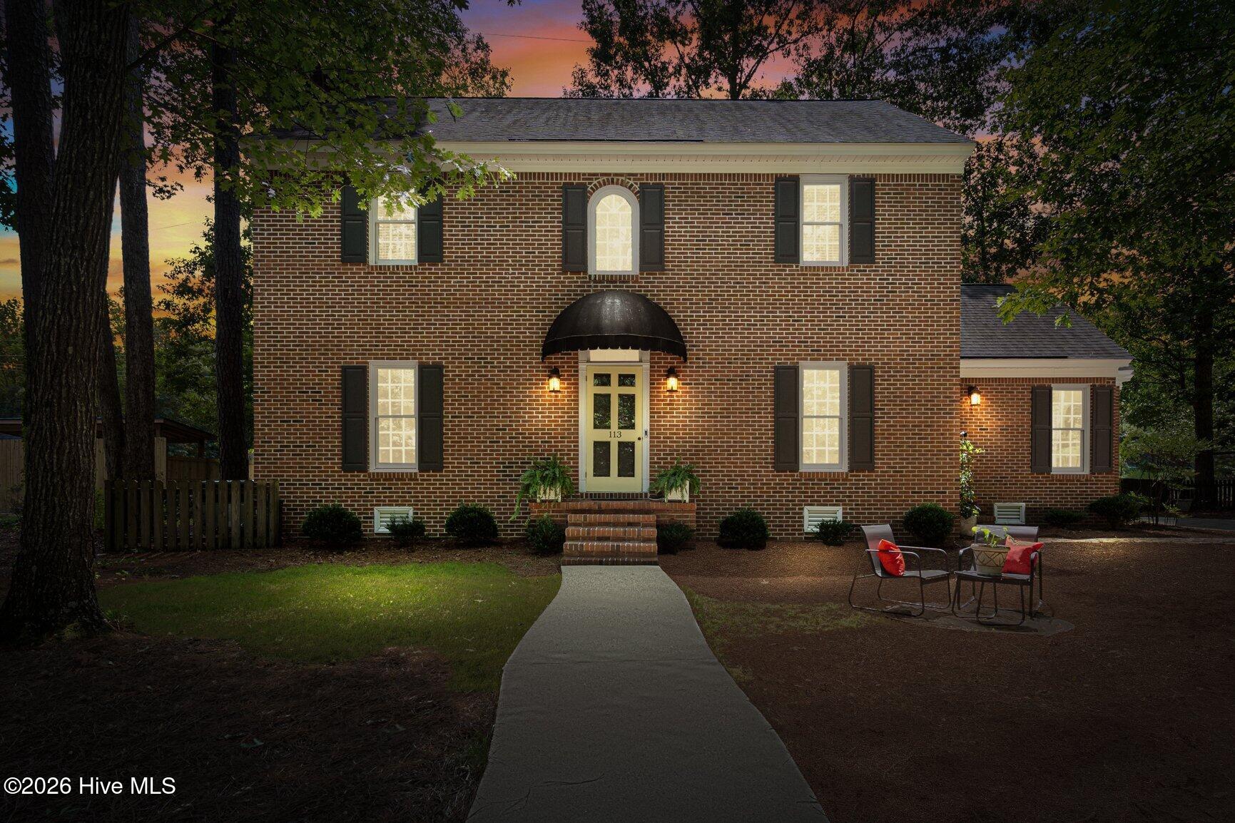 Classic brick style, generous spaces and a floor plan that simply works--this two-story traditional feels welcoming from the moment you arrive. Tucked on a quiet cul-de-sac with very little traffic, the home offers four bedrooms, abundant storage and an easy first-floor flow made for everyday living and entertaining.A gracious foyer leads to the oversized family room with fireplace, while the eat-in kitchen features granite counters and a bright breakfast area framed by a bay window overlooking the private, fenced backyard. One of the home's most versatile spaces is the first-floor den with its own separate entrance and full bath--ideal for guests, a home office, private retreat or flexible living space.Upstairs keeps the bedrooms nicely removed from the main living areas. The primary suite enjoys its own side of the home with an ensuite bath, while Bedrooms 2, 3 and 4 are grouped near another full bath.Outside, enjoy the rear patio, additional parking and detached storage. With classic curb appeal, a flexible floor plan, privacy and space in all the right places, this is an easy home to picture yourself settling into.