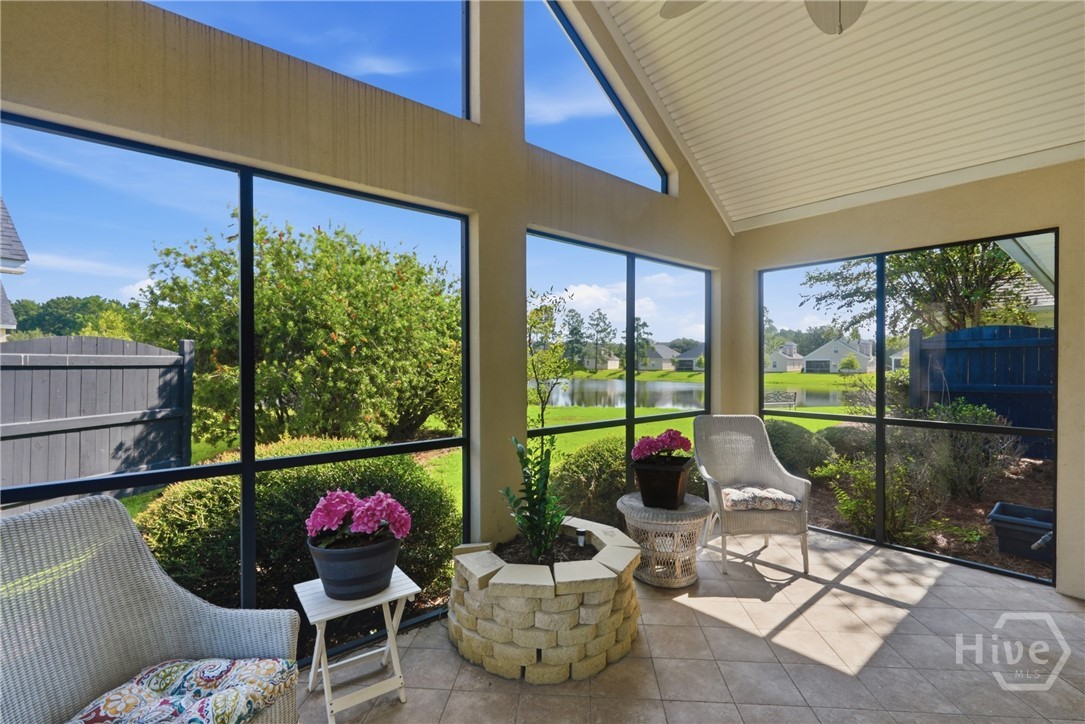 Private Screened Porch with Lagoon View