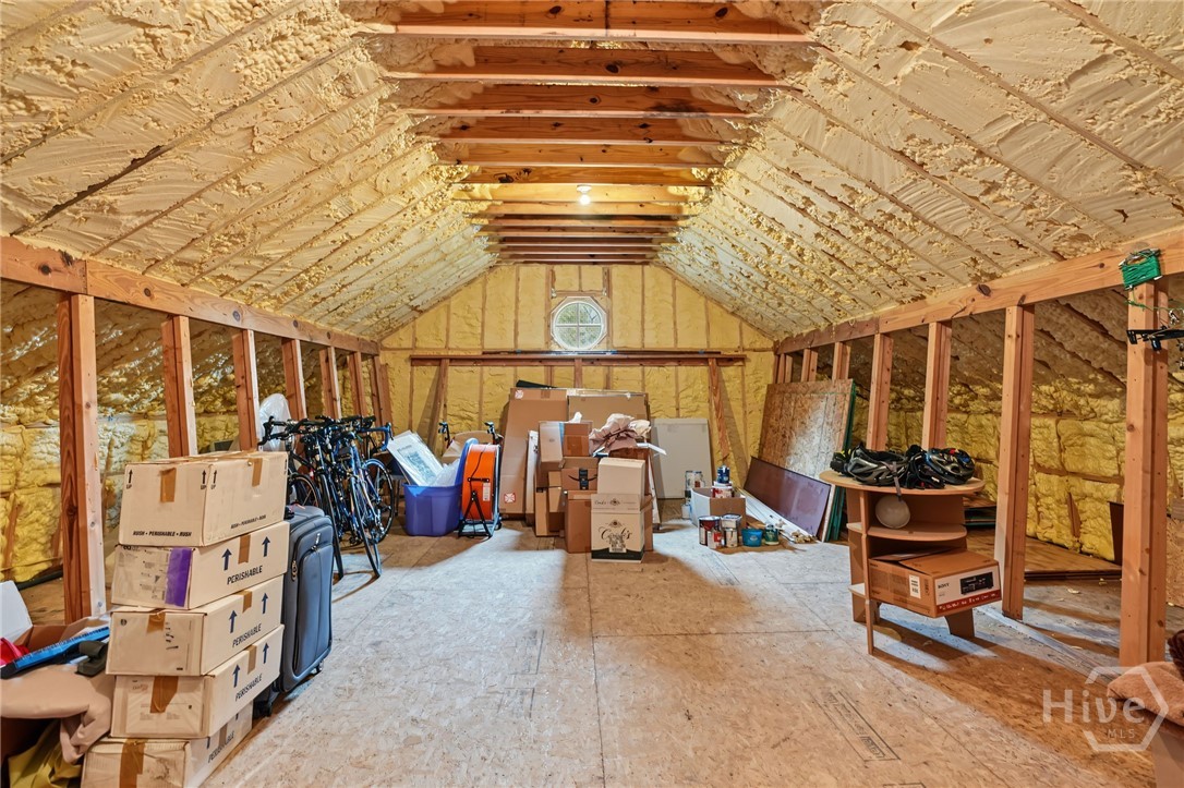 Unfinished space above the garage.  Approx. 300 SF