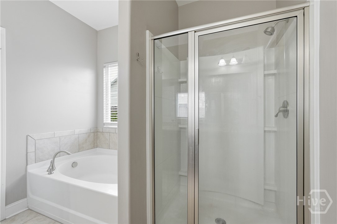 Separate tub and shower