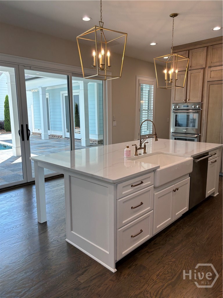 Kitchen with glass doors to outdoor living space