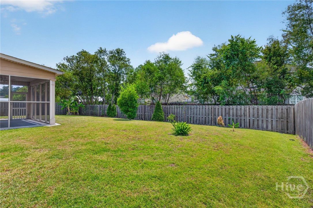 Privately fenced backyard