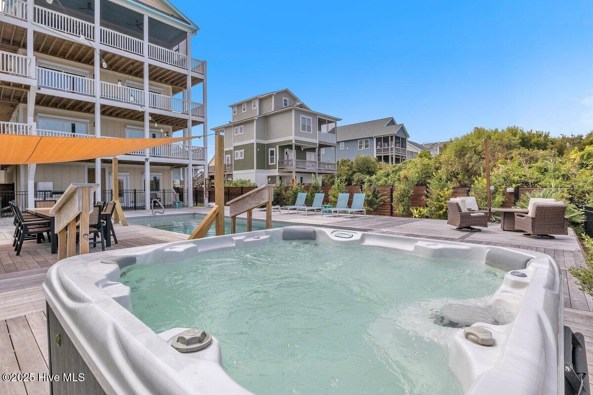 Backyard hot tub