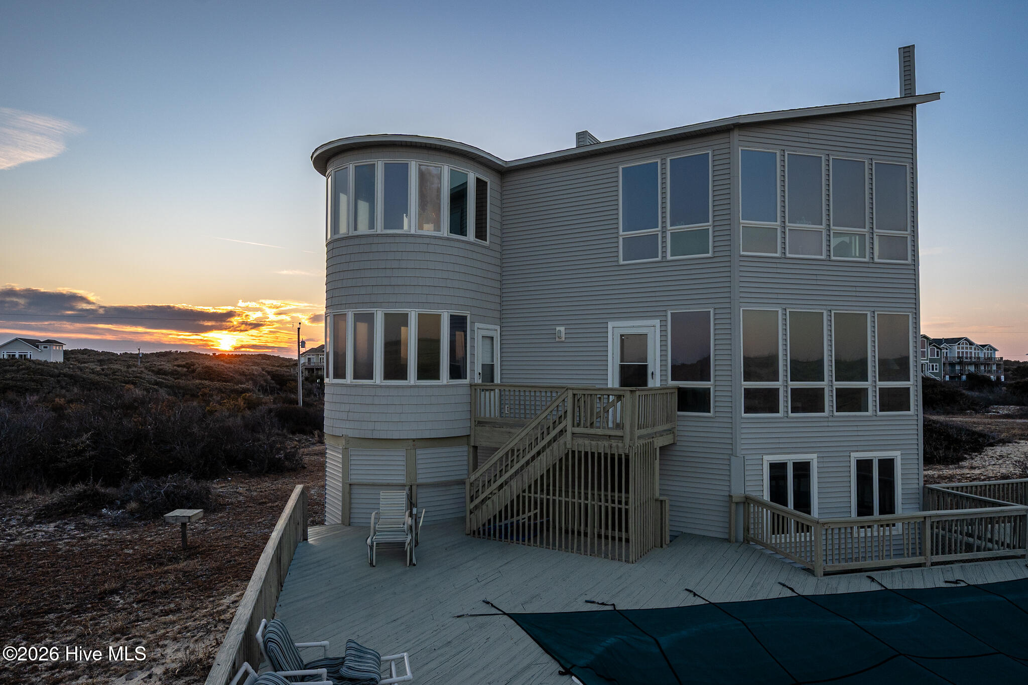 Rear Elevation, Sunset View from Dune