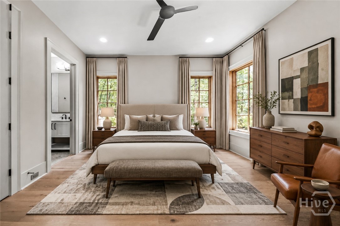 Virtually staged Bedroom