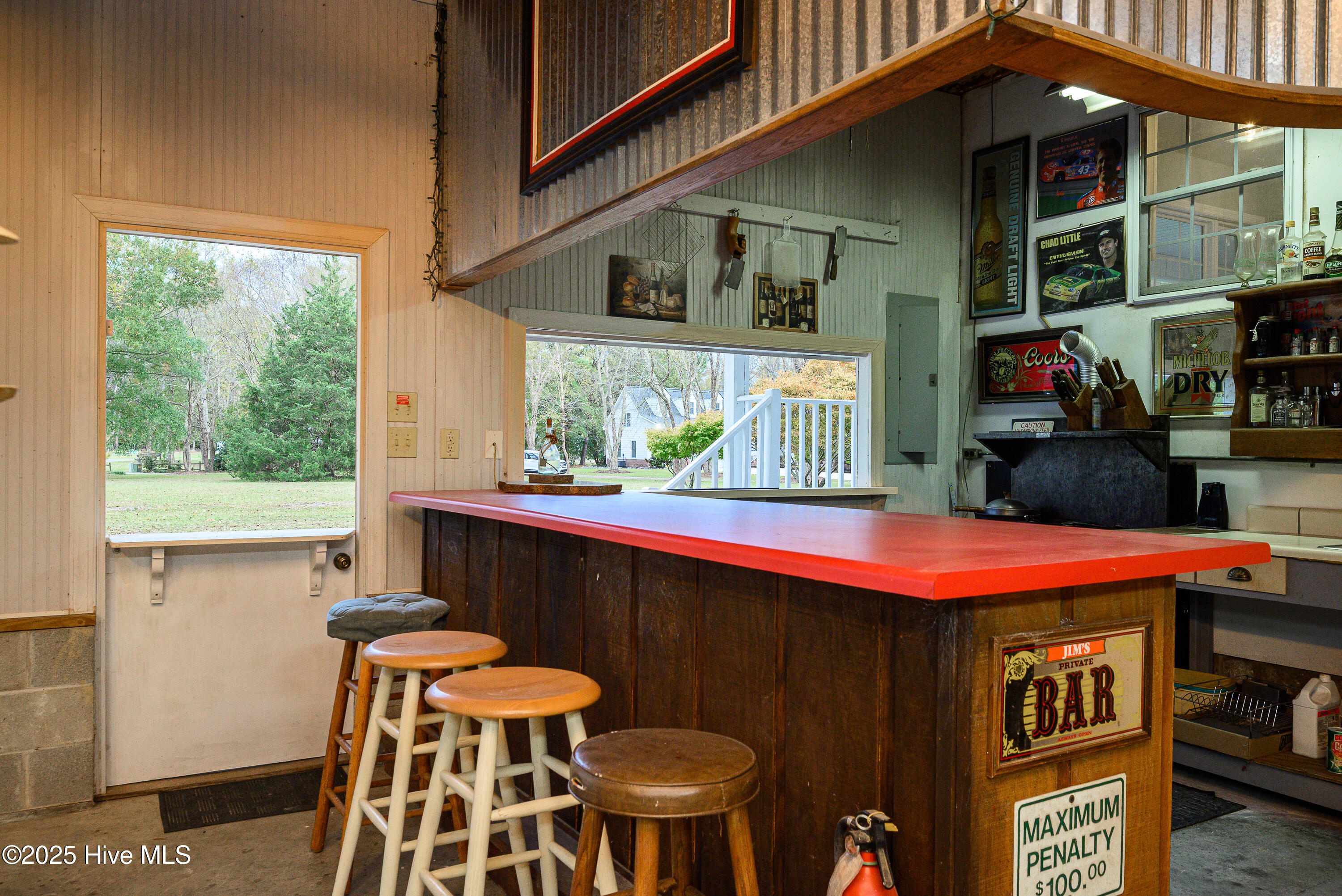 Bar in secondary garage.