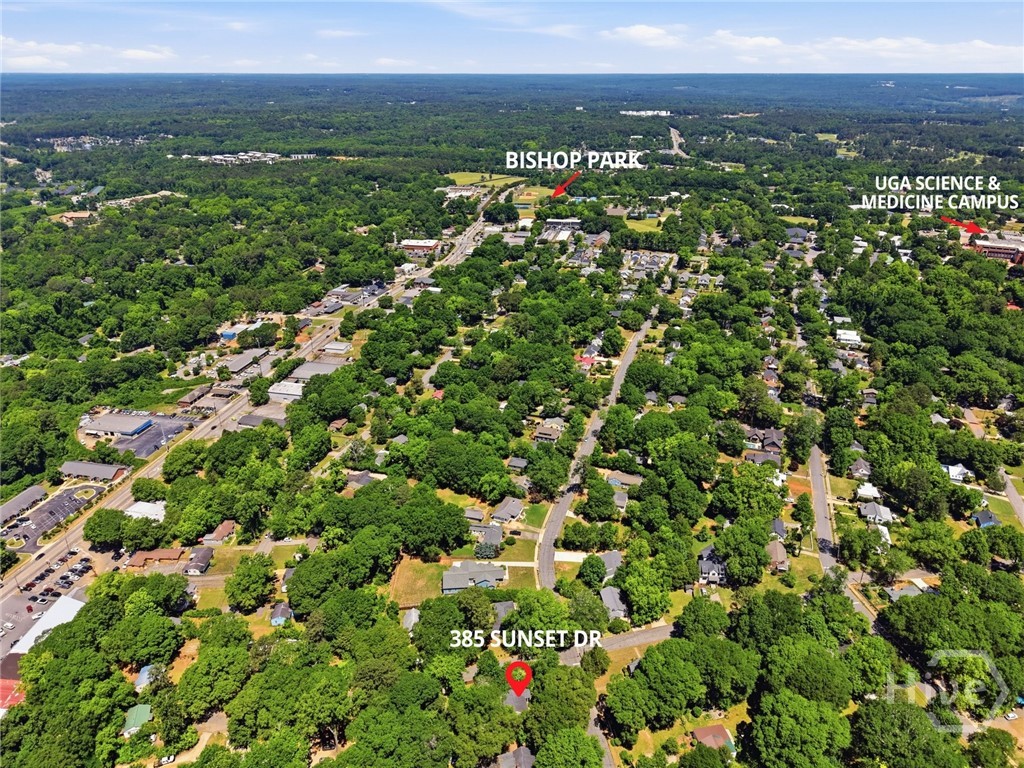 Aerial w Locators showing property, Bishop's Park