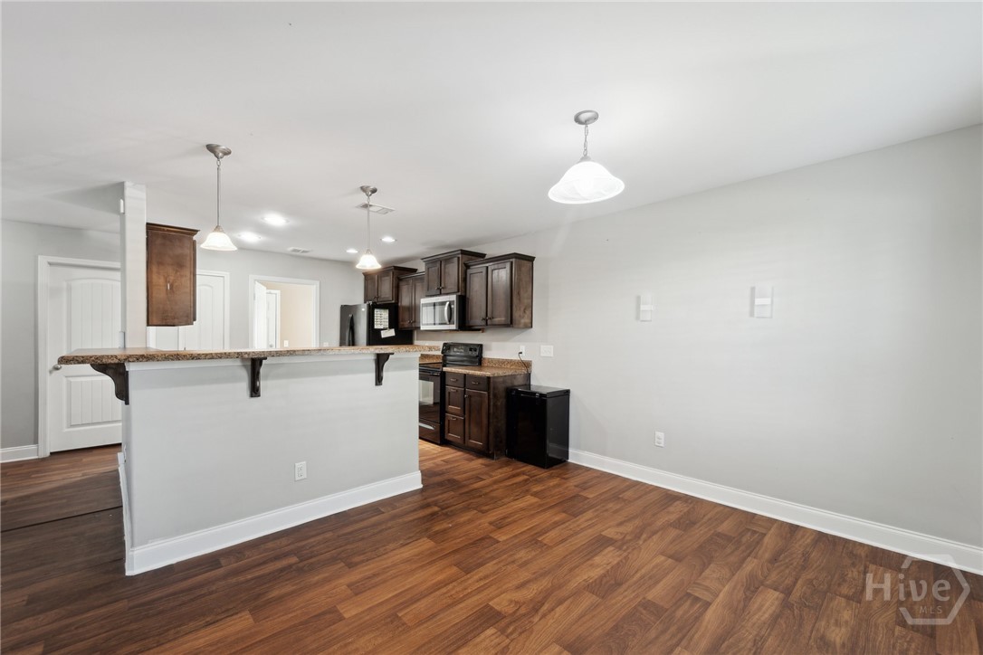 Dining area looking into the kitchen