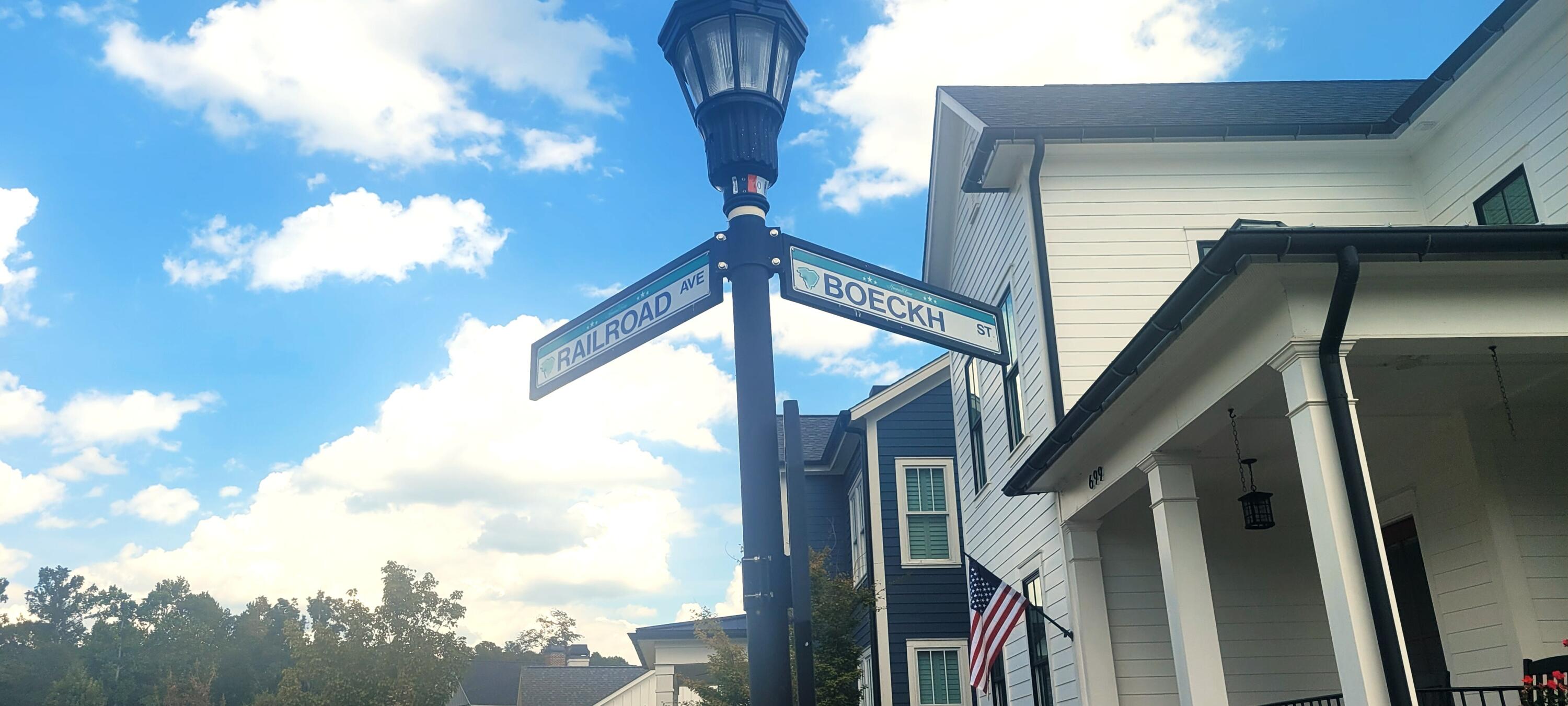 Streets names sign