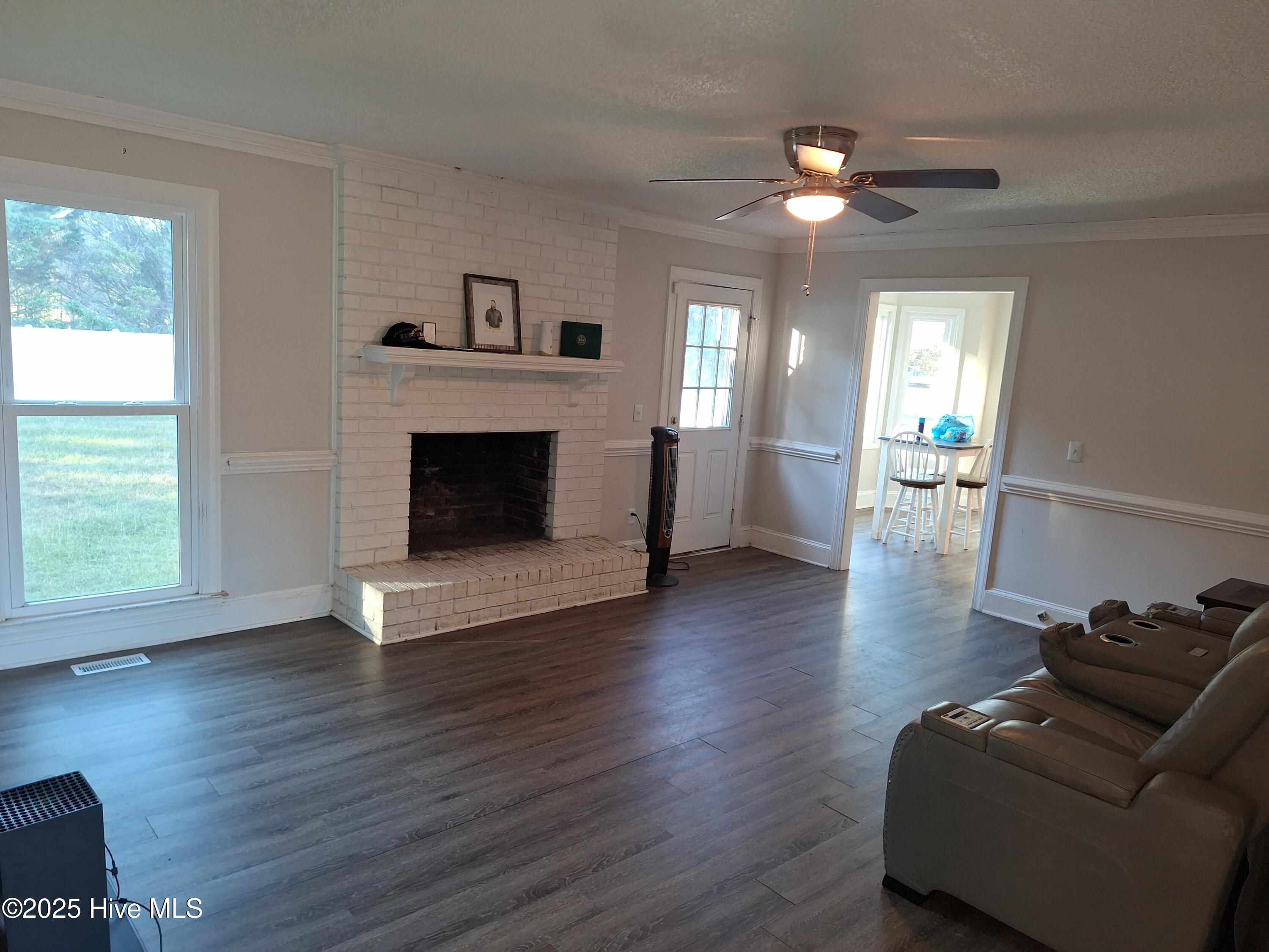 Living room with fireplace