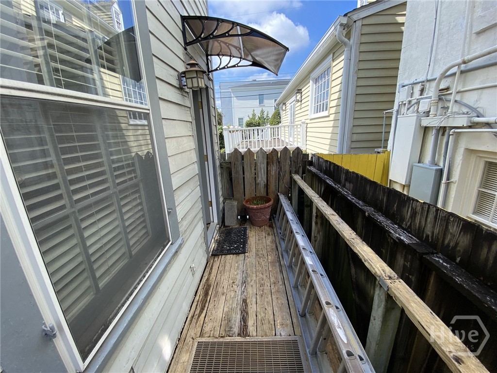 deck/walkway to storage alley