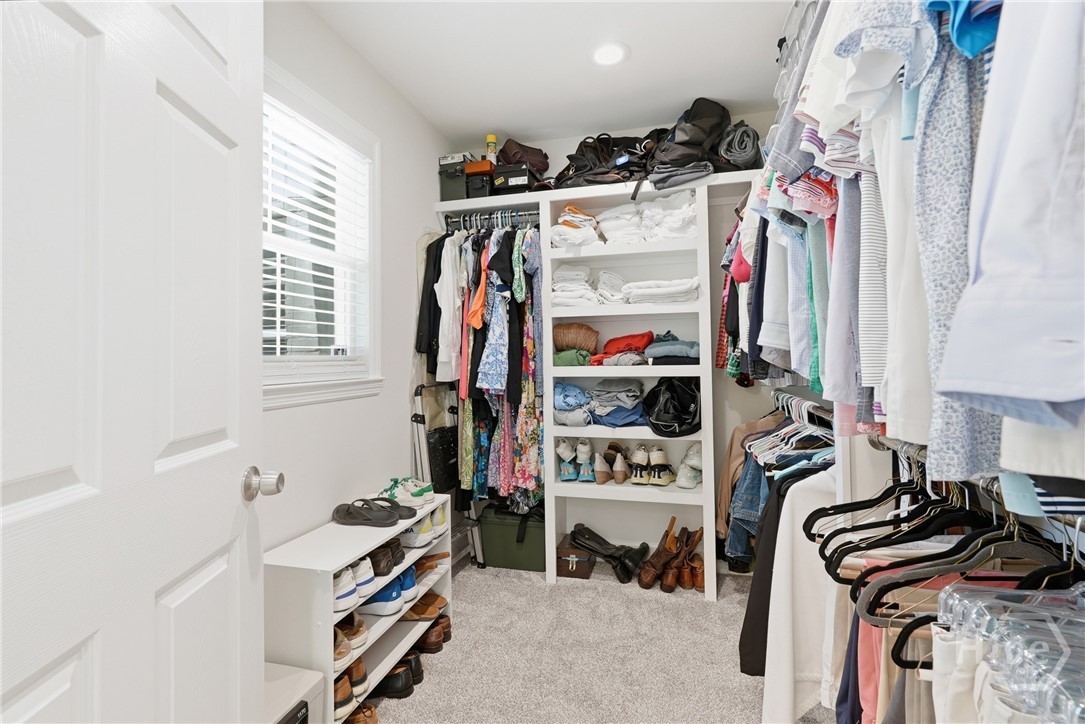 Generous primary closet