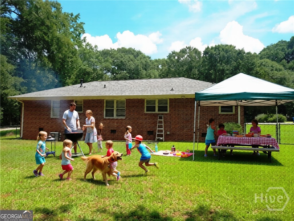 One of Many Ways You Can Enjoy the Backyard at this House
