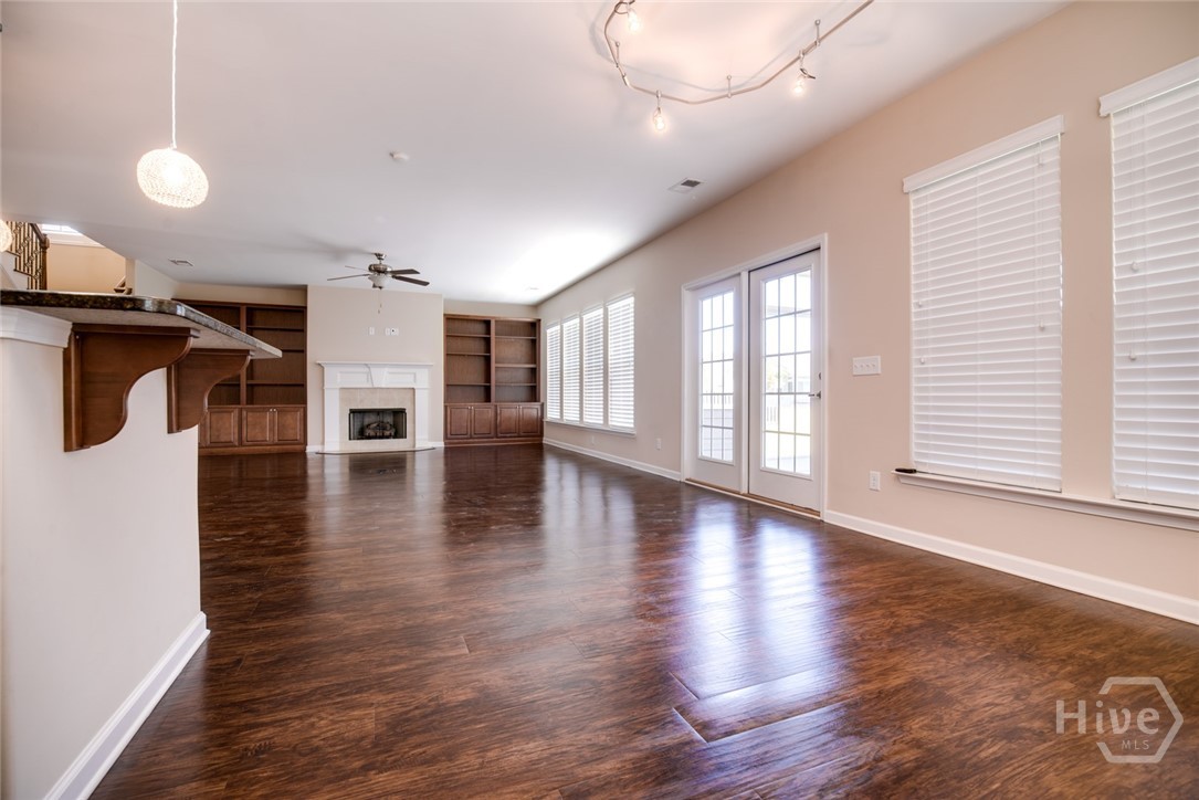 view from breakfast nook into great room