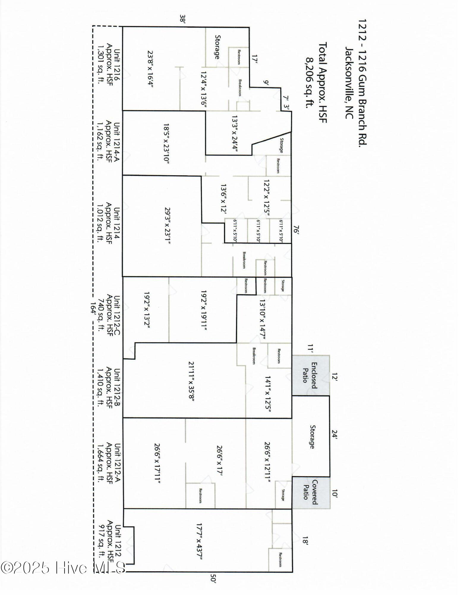 1212-1216 Gum Branch floor plan