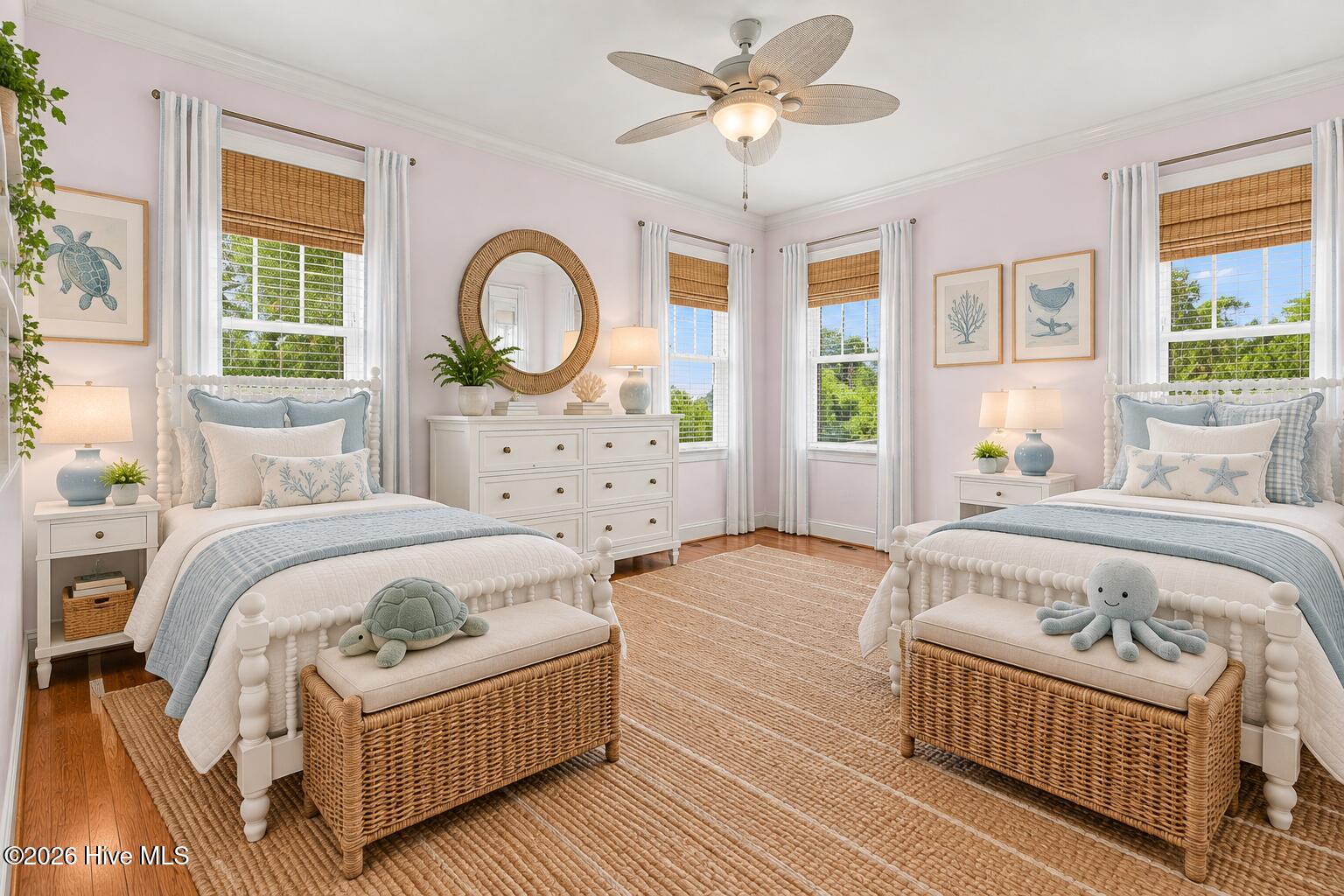 Virtually staged bedroom second level