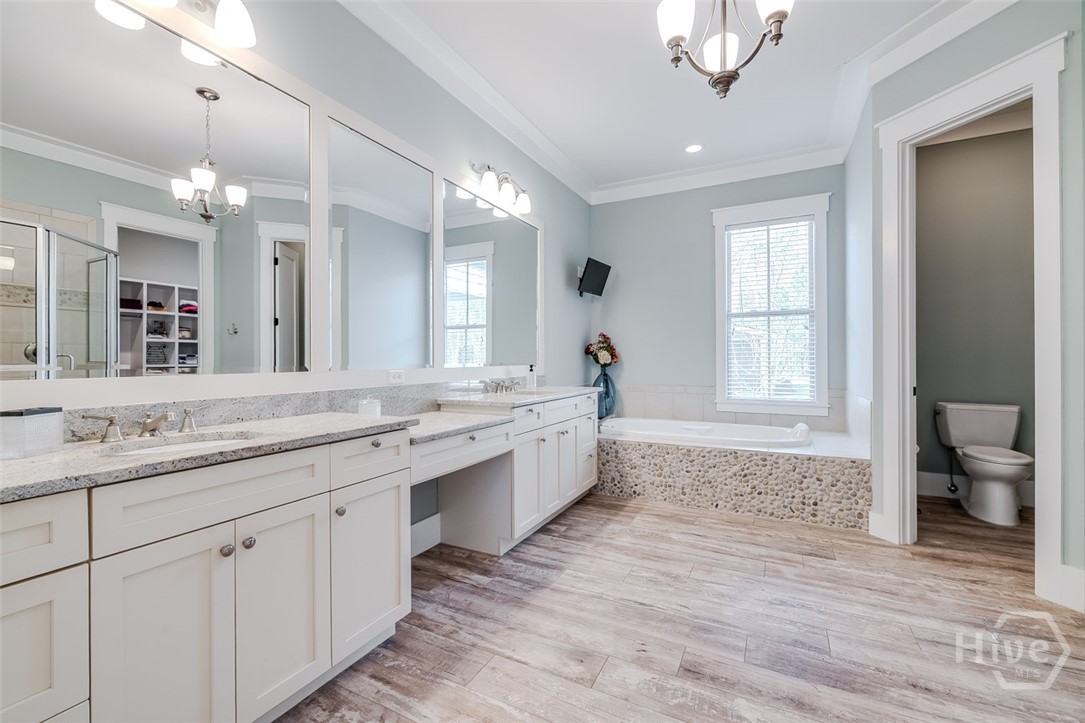 Primary bath with separate tub and shower
