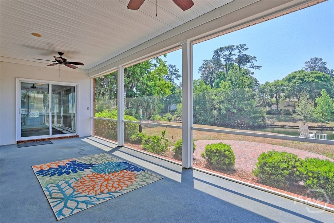 Screened porch overlooking yard...