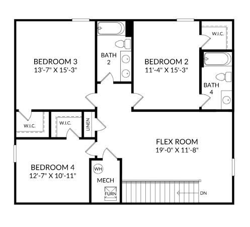 Jefferson floorplan with upper bedroom s