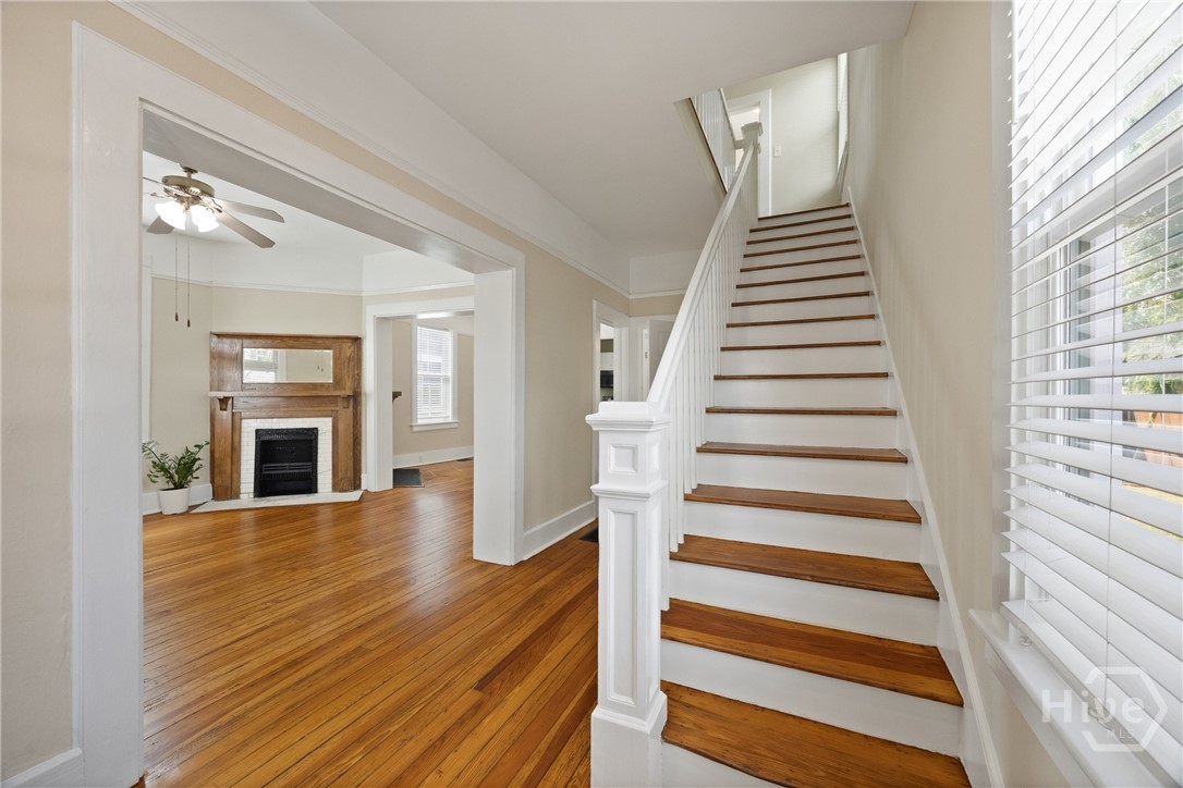 Staircase with original woodwork