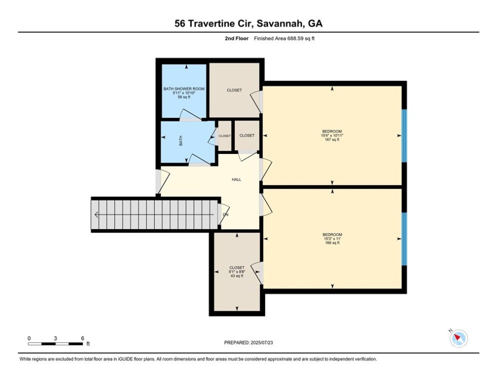 Upper level floorplan.