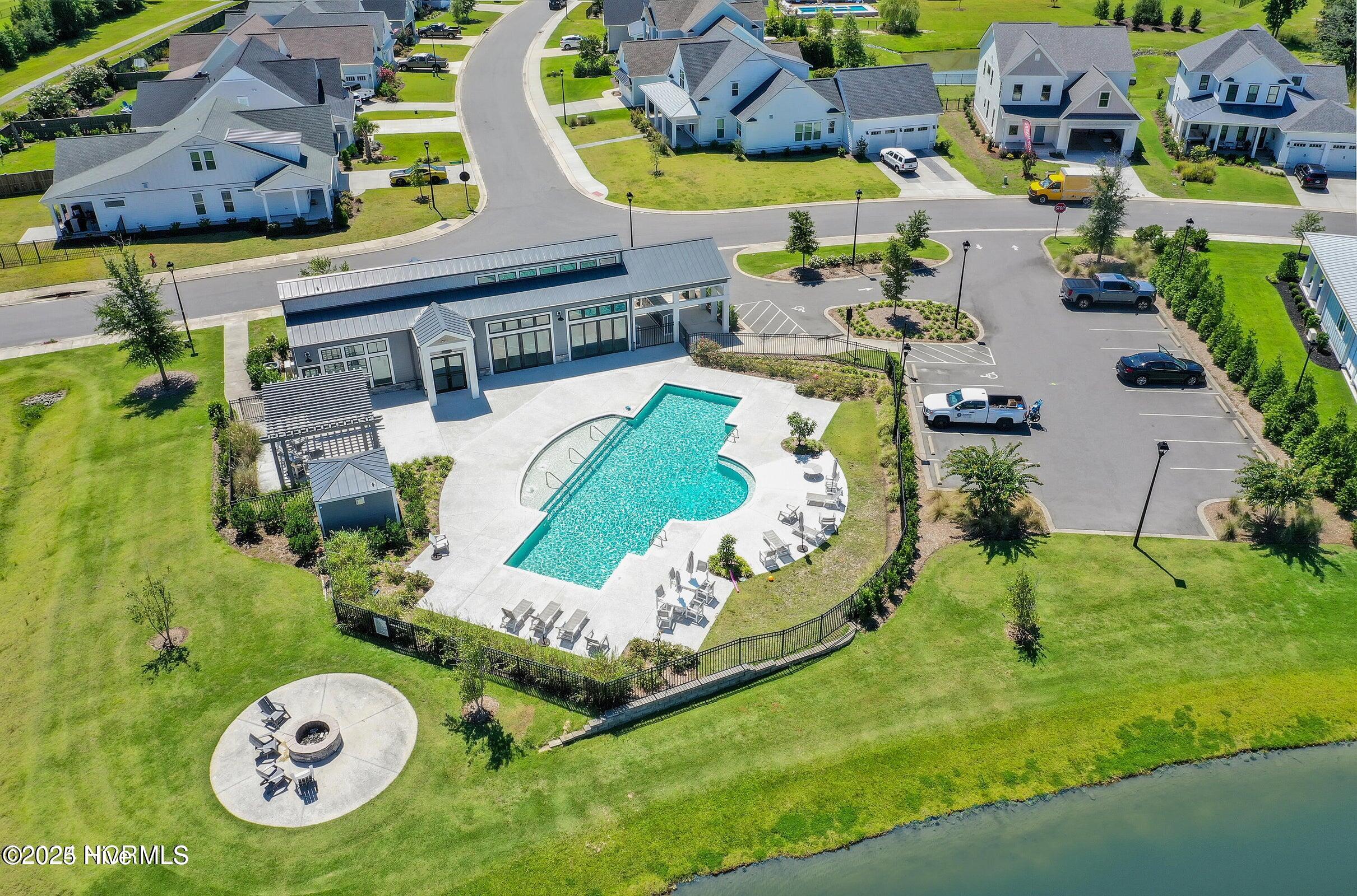 Clubhouse, community pool and firepit