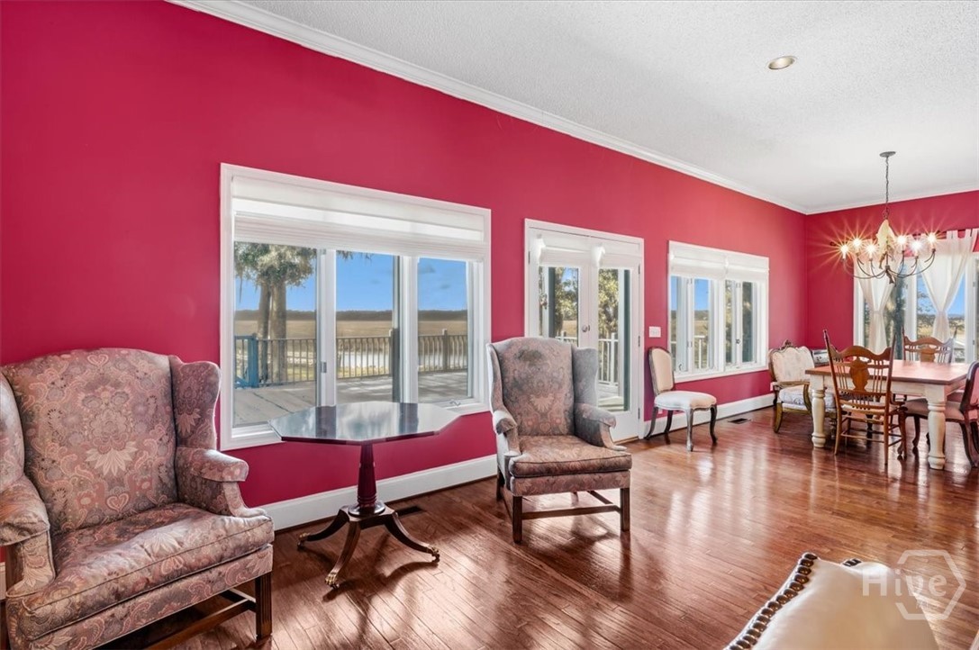 Living and Dining open flow floorplan and amazing views of River and Marsh