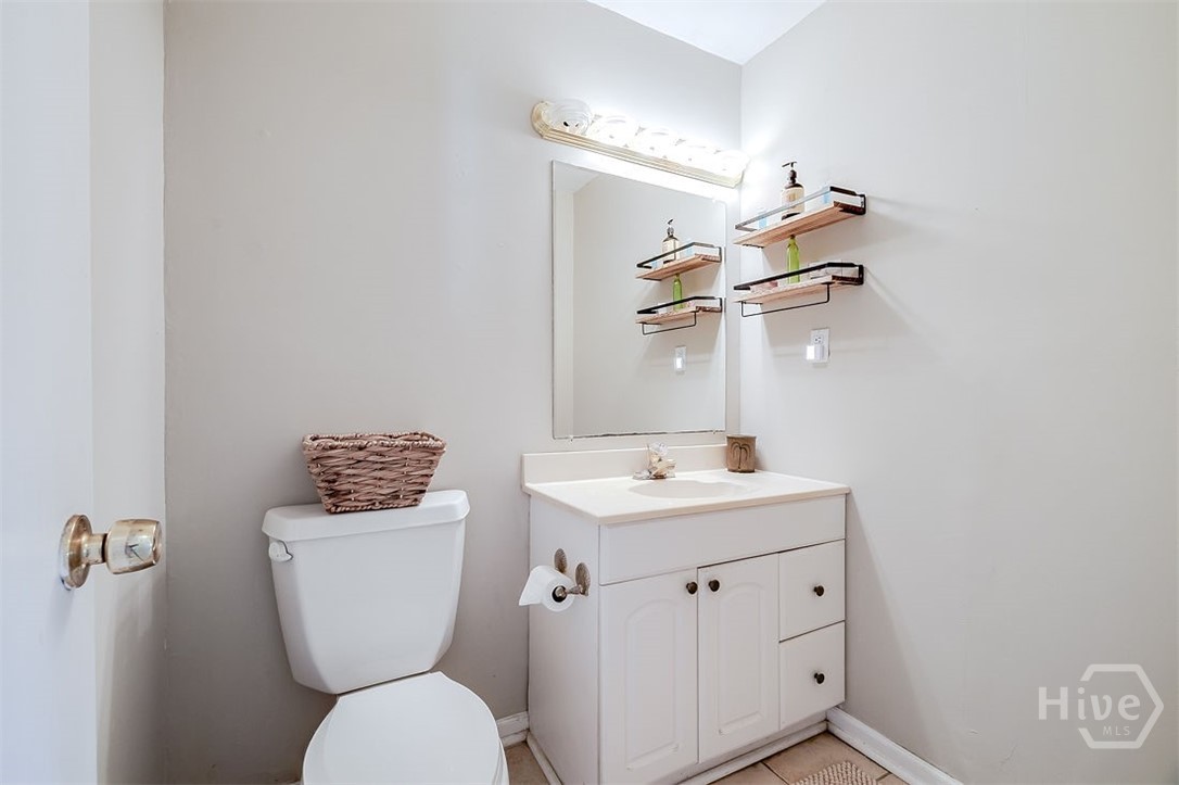 Half bathroom just off great room