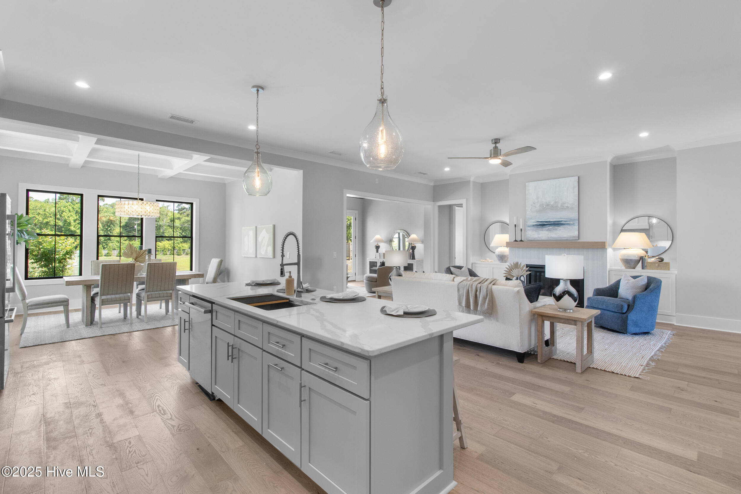 Custom cabinetry all wood throughout home with quartz tops