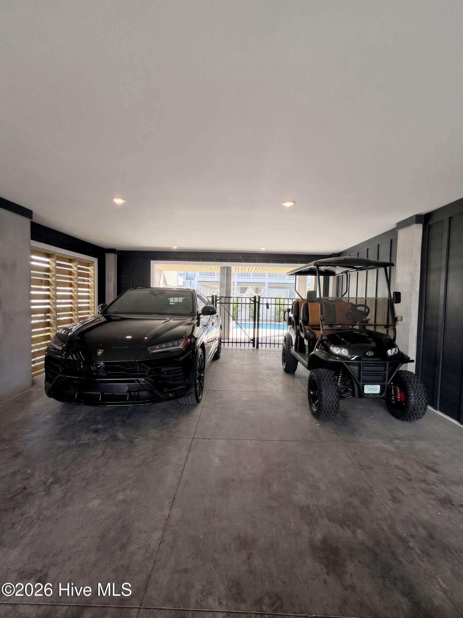 Downstairs garage area under the home