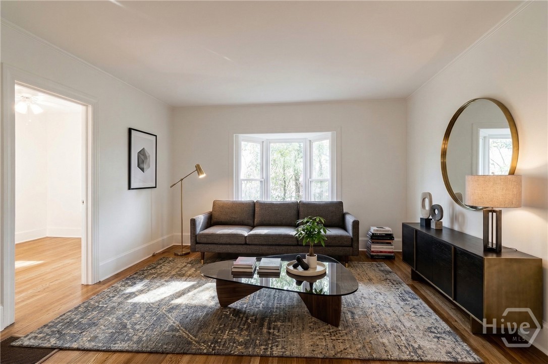 Virtually staged living area in guest wing/retreat