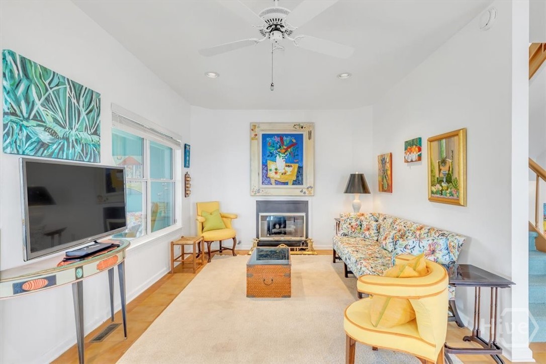 Gas fireplace in the family room
