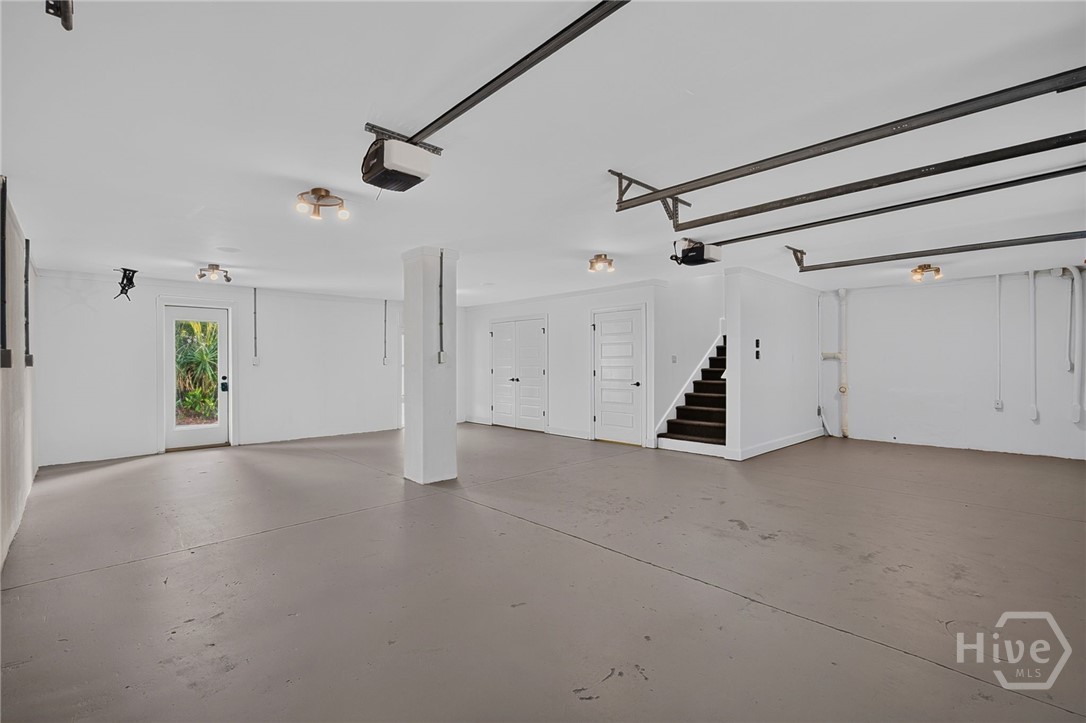 garage has separate storage room and a mini-split